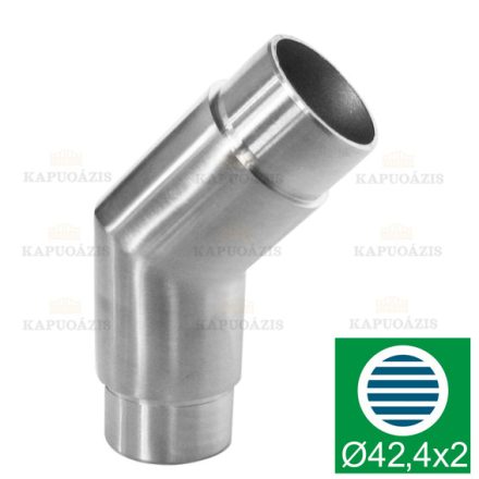 Összekötő könyök körszelvény kapaszkodóhoz (135°) Anyag: Inox AISI 316, Felület kezelés: Szálcsiszolt, H: 30, Phi: 42,4x2,0