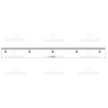 Rozsdamentes fali kapaszkodó, D42,4/L6000mm Anyag: Inox AISI 304, Felület kezelés: Szálcsiszolt, Anyag típus: Cső, L: 6000, 