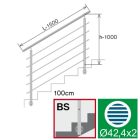 Rozsdamentes pálcás lépcsőkorlát 1500 x 1000 mm