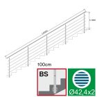 Rozsdamentes pálcás lépcsőkorlát 6000 x 1000 mm