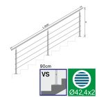 Rozsdamentes sodronyos lépcsőkorlát 3000 x 900 mm