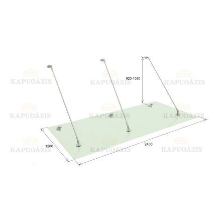 Anyag: Inox AISI 316, Felület kezelés: Szálcsiszolt, : üveg, Glass t: 12,76