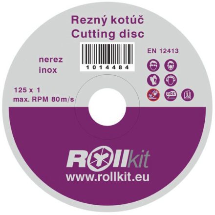 Vágókorong ROLLKIT Inoxhoz 125x22.2x1 mm