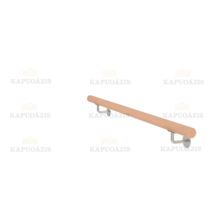 Bükk fogantyú és rozsdamentes acél konzolok, L1200mm Anyag: Natúr bükk, Felület kezelés: Nyers, L: 1200